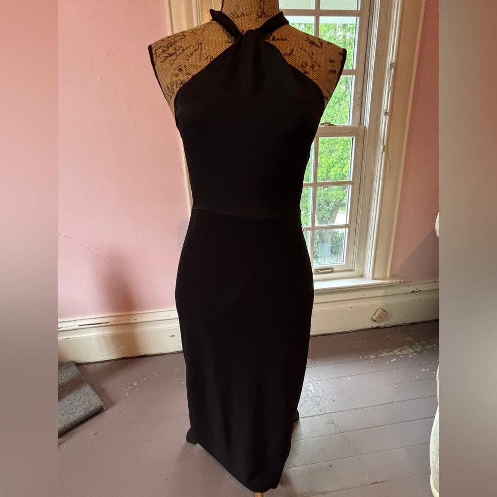 Express Black Halter Sheath Dress for Cocktail